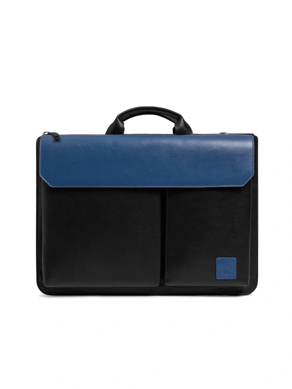 NWT Men's Two-Tone Black & Blue Faux Leather Urban Tech Laptop Briefcase Bag